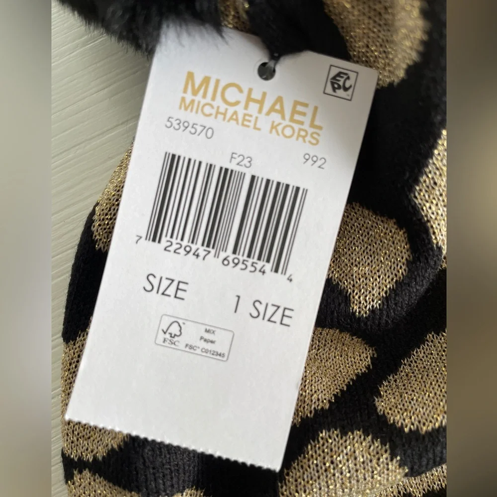 Michael Kors Leopard Beanie Winter Hat